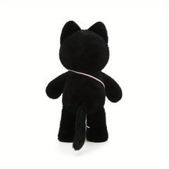 Cute Kitten Plush Toy Fish Backpack with Bow Tie