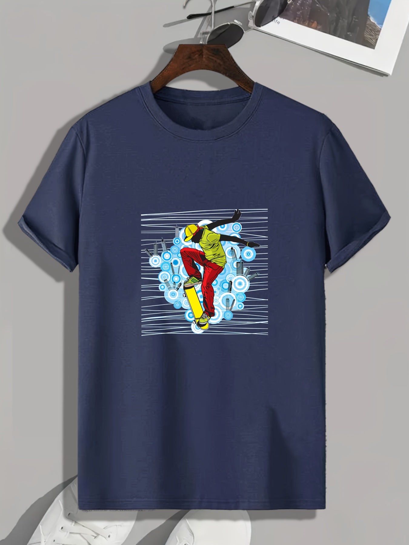 Skateboarding Print Men's Graphic T shirt Casual Comfy Tees For Summer