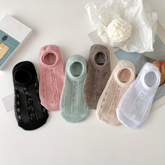 6 Pairs Jacquard Ankle Socks Hollow Out Breathable Women's Stock
