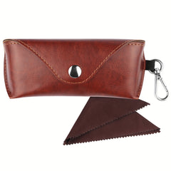 Men's Faux Leather Glasses Case with Lobster Clasp