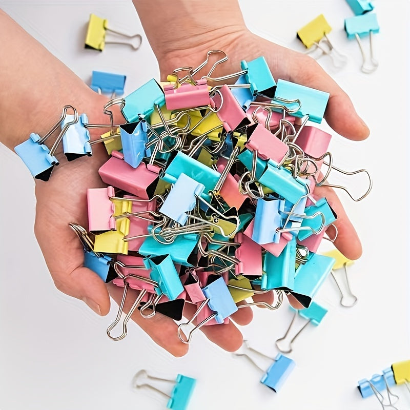 24pcs Mixed Long Tail Clip Folder for Office Supplies & Test Paper Book Clips