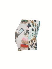 Graphic Print Skinny Shorts Sexy Elastic Waist Shorts