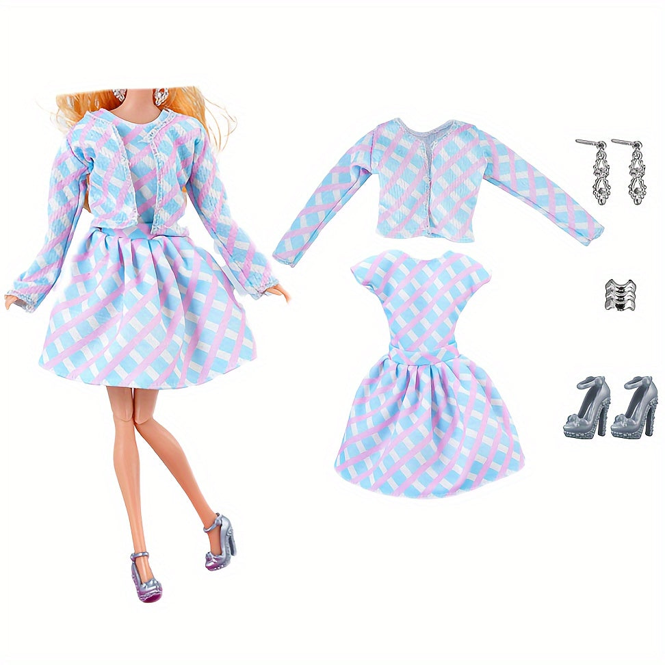 6 Doll Clothes Dress Fur Coat Top Pants Clothing For 29 97 Cm Doll