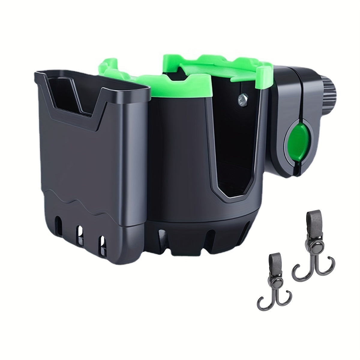 Universal Cup Holder & Hooks for Strollers Bikes
