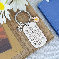 Stainless Steel Keychain Gift For Granddaughter From Grandfather Grandmother