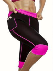 Neoprene Sauna Leggings Sweat Shorts with Phone Pockets