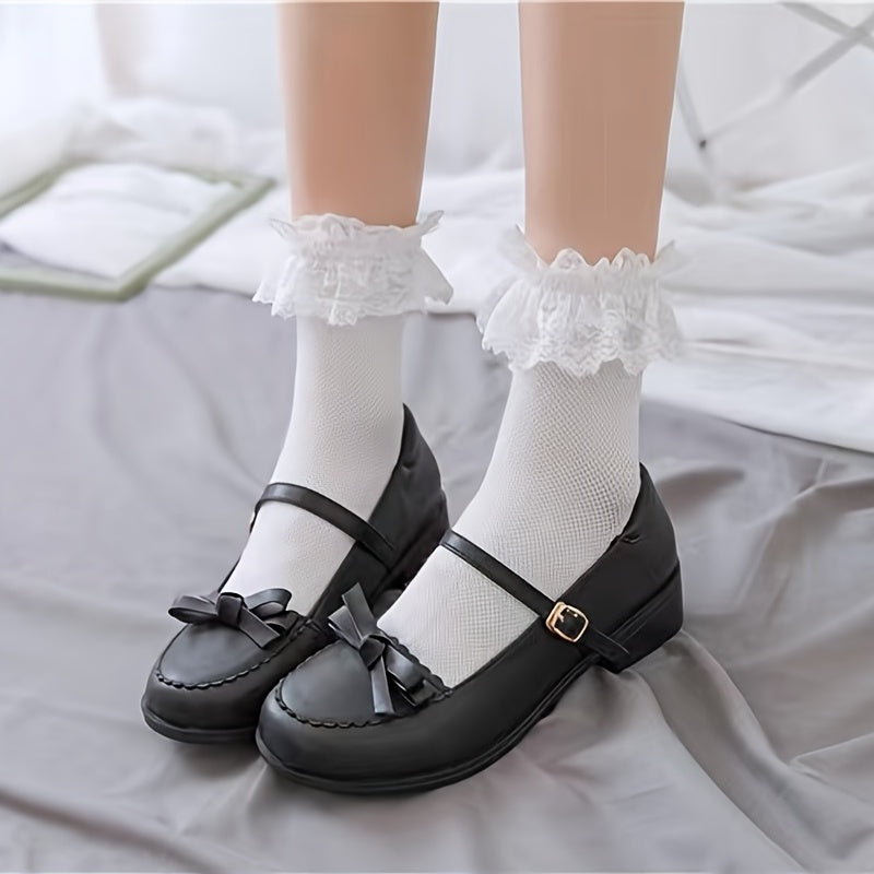 Women's Lace Tube Socks College Style Stockings