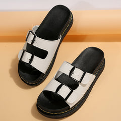 Women's Platform Sandals Casual Slip On Flat Summer Shoes