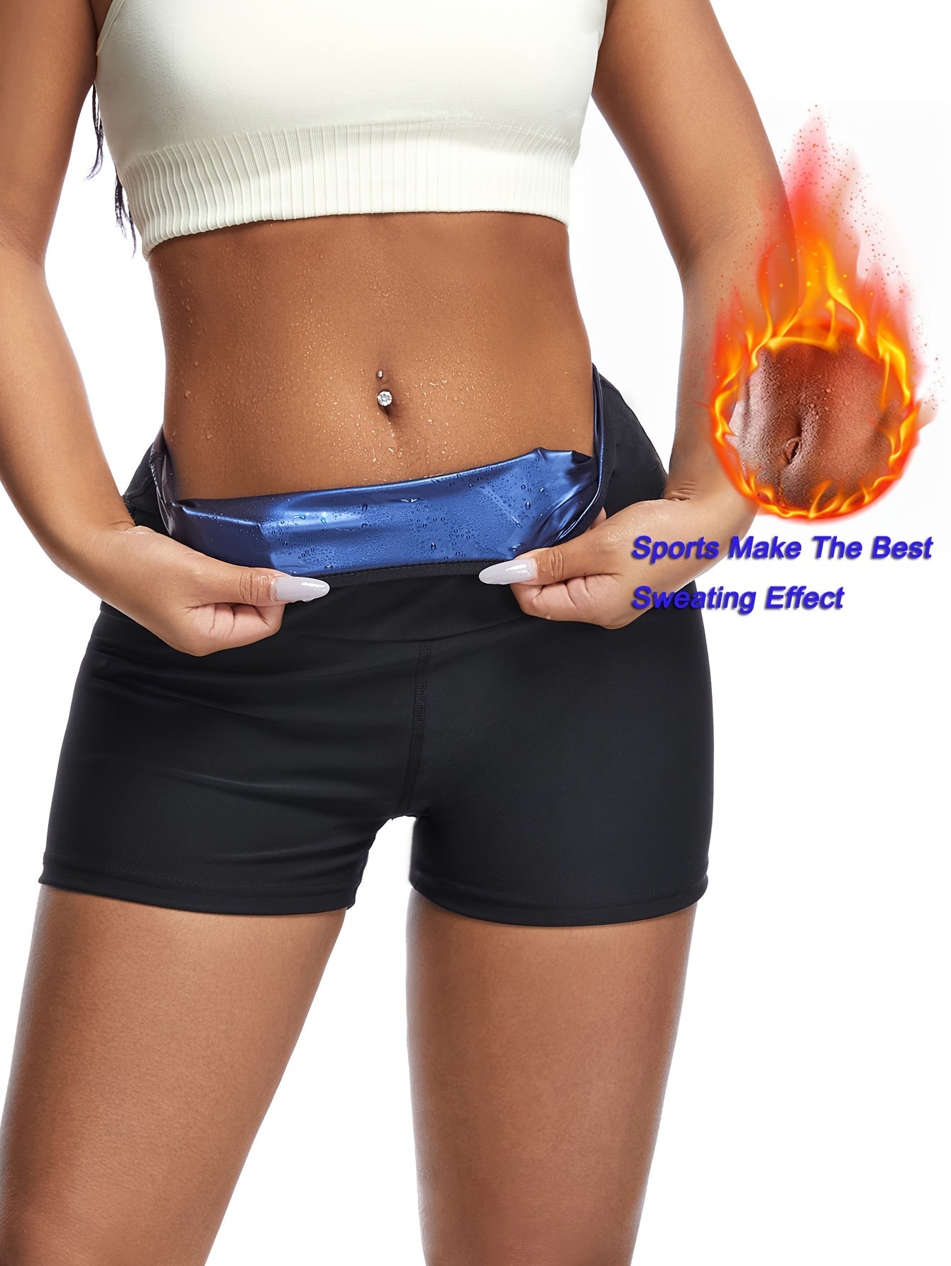 Sauna Sweat Running Shorts Women Compression Workout Exercise Body Shaping