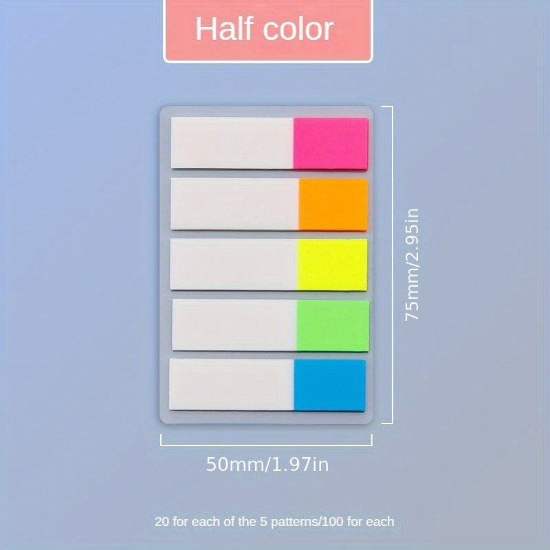 Colorful PET Fluorescent Sticky Notes N Times Stickers Student Office