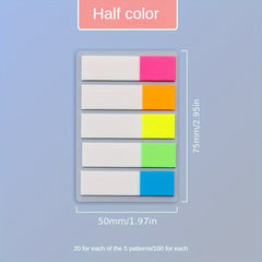 Colorful PET Fluorescent Sticky Notes N Times Stickers Student Office