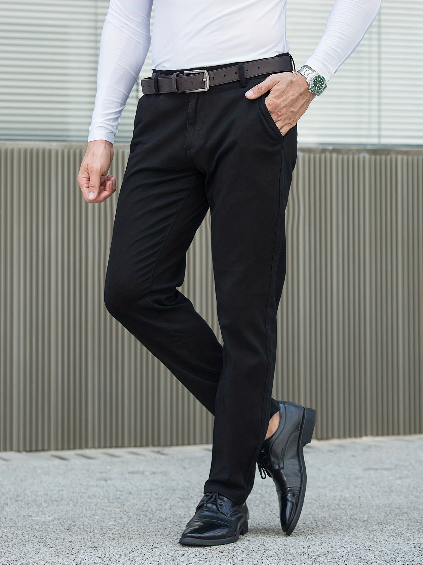 Men's Formal Solid Stretch Dress Pants - Spring Summer Business