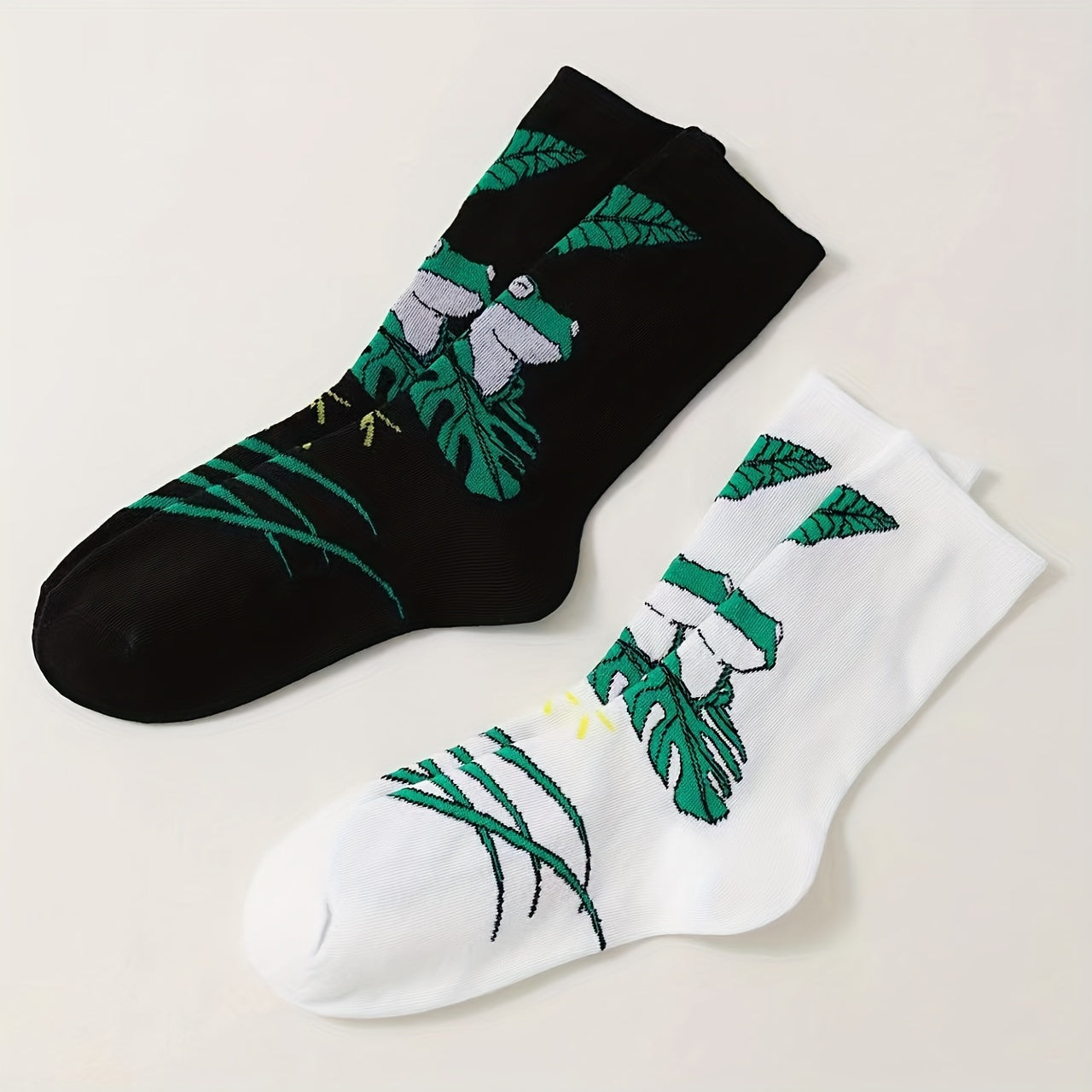 Frog Print Socks 4 Pairs Women's Mid Tube Stockings