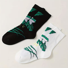 Frog Print Socks 4 Pairs Women's Mid Tube Stockings