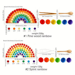 Colorful 2in1 Wooden Rainbow Clip Ball Toy