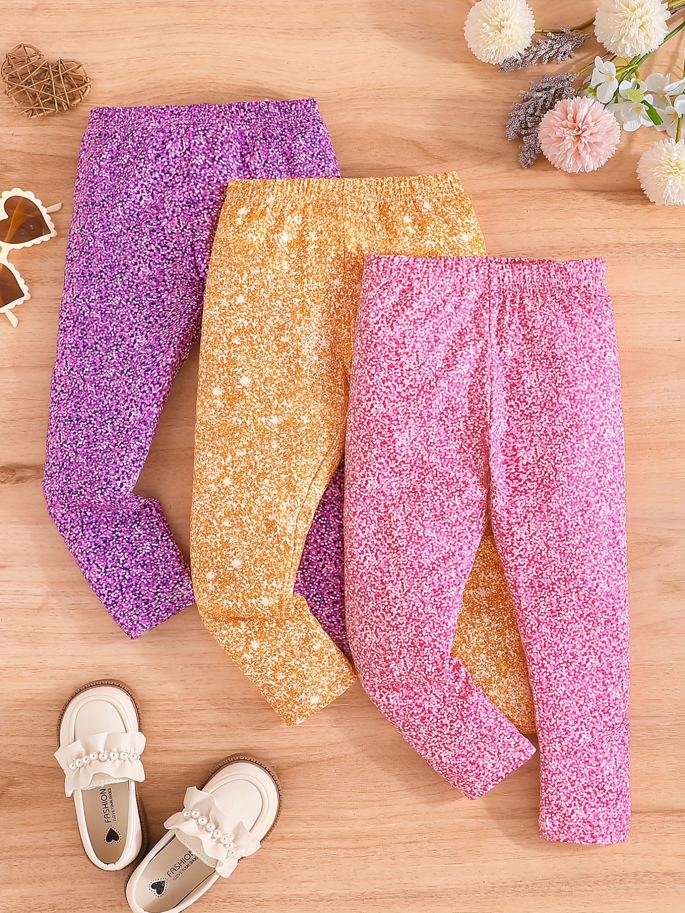 Colorful Spot Baby Girl Leggings 3pcs Set