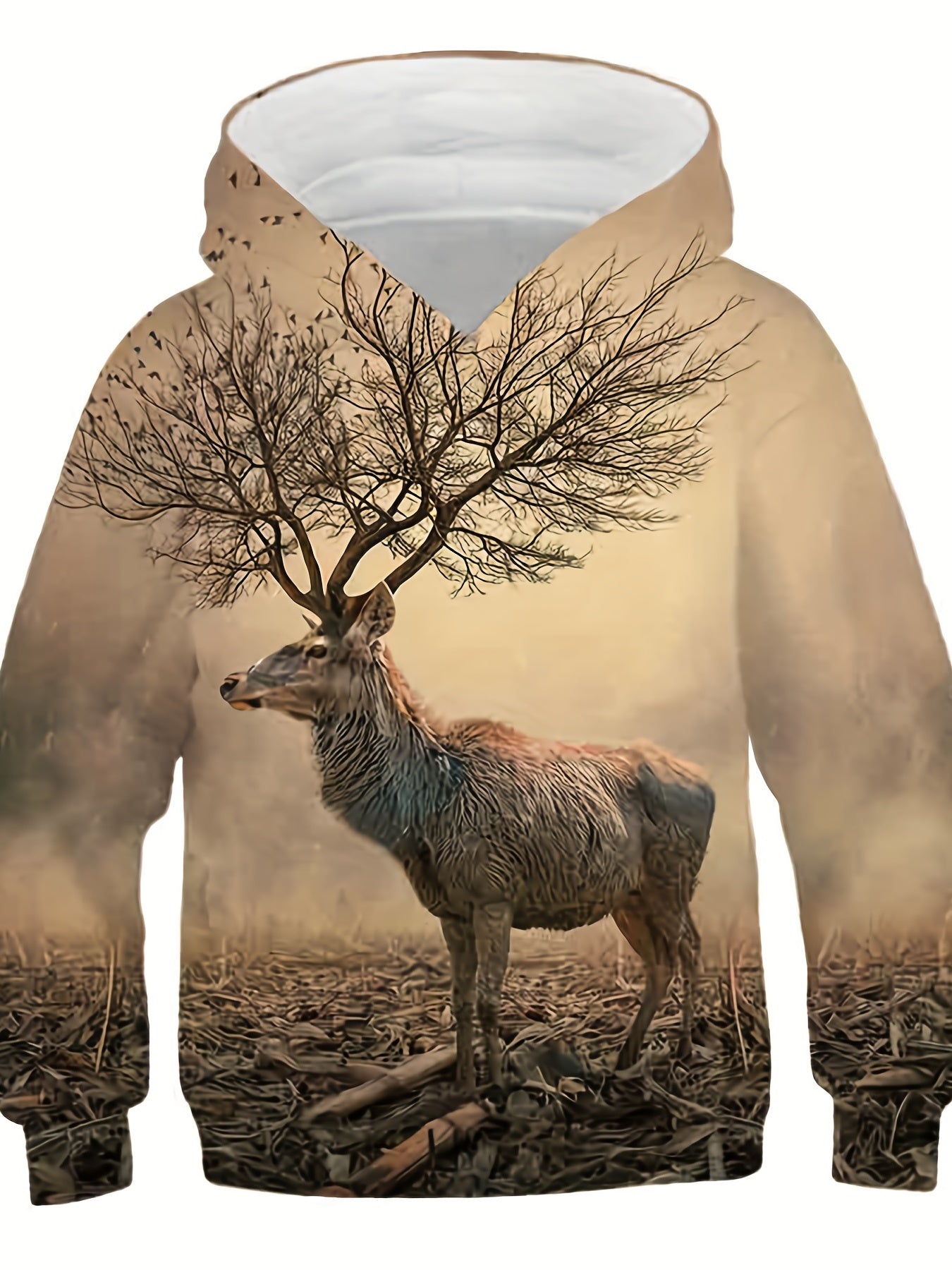 Boy's Deer Graphic Hoodie Casual 3D Print Hooded Sweatshirt