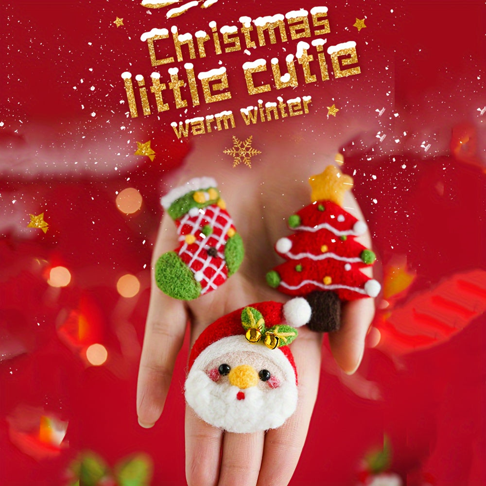 Wool Needle Felting Kit Christmas Brooch Series DIY Art Craft