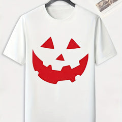 Men's Halloween Pumpkin Print T shirt Active Tee