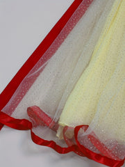 Girls Princess Dress Puff Sleeve Tulle Sequins Decor Cosplay Performance Dress