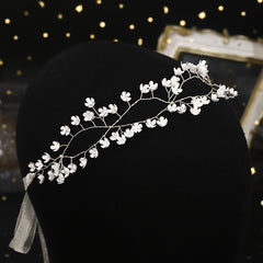 Golden Metal Flower Headband with Crystals