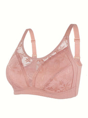 Wireless Lace Bra Full Coverage Comfortable Breathable Women's Lingerie