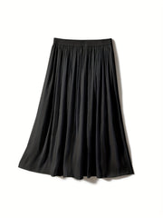 High Waist Pleated A Line Maxi Skirt Women's Clothing