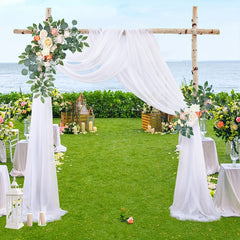 3pcs Wedding Arch Draping Tulle for Ceremony Reception Decor