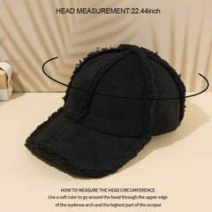 Denim Casual Suede Baseball Cap Unisex Warm Fleece Lined Baseball Caps For Women
