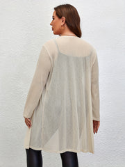 Casual Cardigan Solid Open Front Long Sleeve Medium Stretch