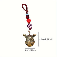 Retro Animal Pig Head Turtle Shell Gourd Dragon Head Keychain Pendant