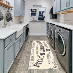Letter Pattern Area Rug, Machine Washable, Non Slip