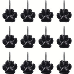 12pcs Cat Paw Print Shower Curtain Hook Bathroom Accessories