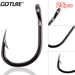 25pcs Stainless Steel Saltwater Fishing Hooks for Productive Trips