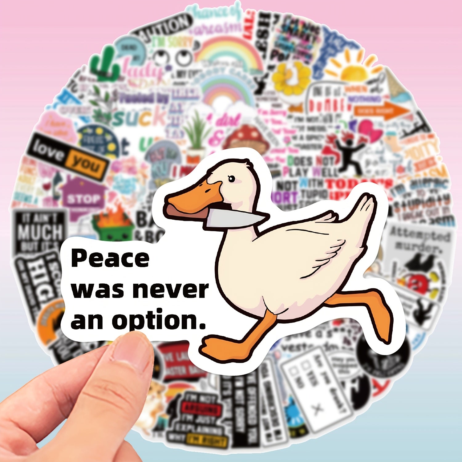 100 Sarcastic Stickers Humorous Cartoon Decals DIY Crafts Laptop Skateboard