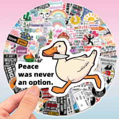 100 Sarcastic Stickers Humorous Cartoon Decals DIY Crafts Laptop Skateboard