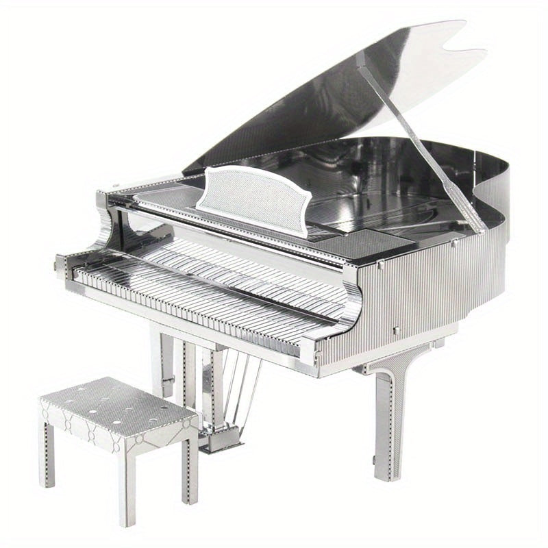 Metal Piano 3D Puzzle DIY Assembly Model Stainless Steel Gift