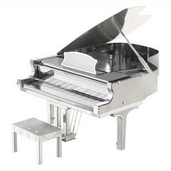 Metal Piano 3D Puzzle DIY Assembly Model Stainless Steel Gift