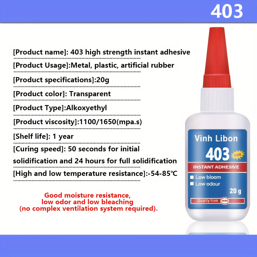 20g Strong Instant Glue Quick Drying for Leather Plastic Ceramics Glass Wood Sto