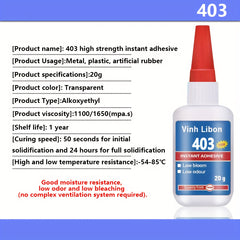 1pc Of 20g Strong Instant Adhesive 401 403 406 460 480 495 496 Series
