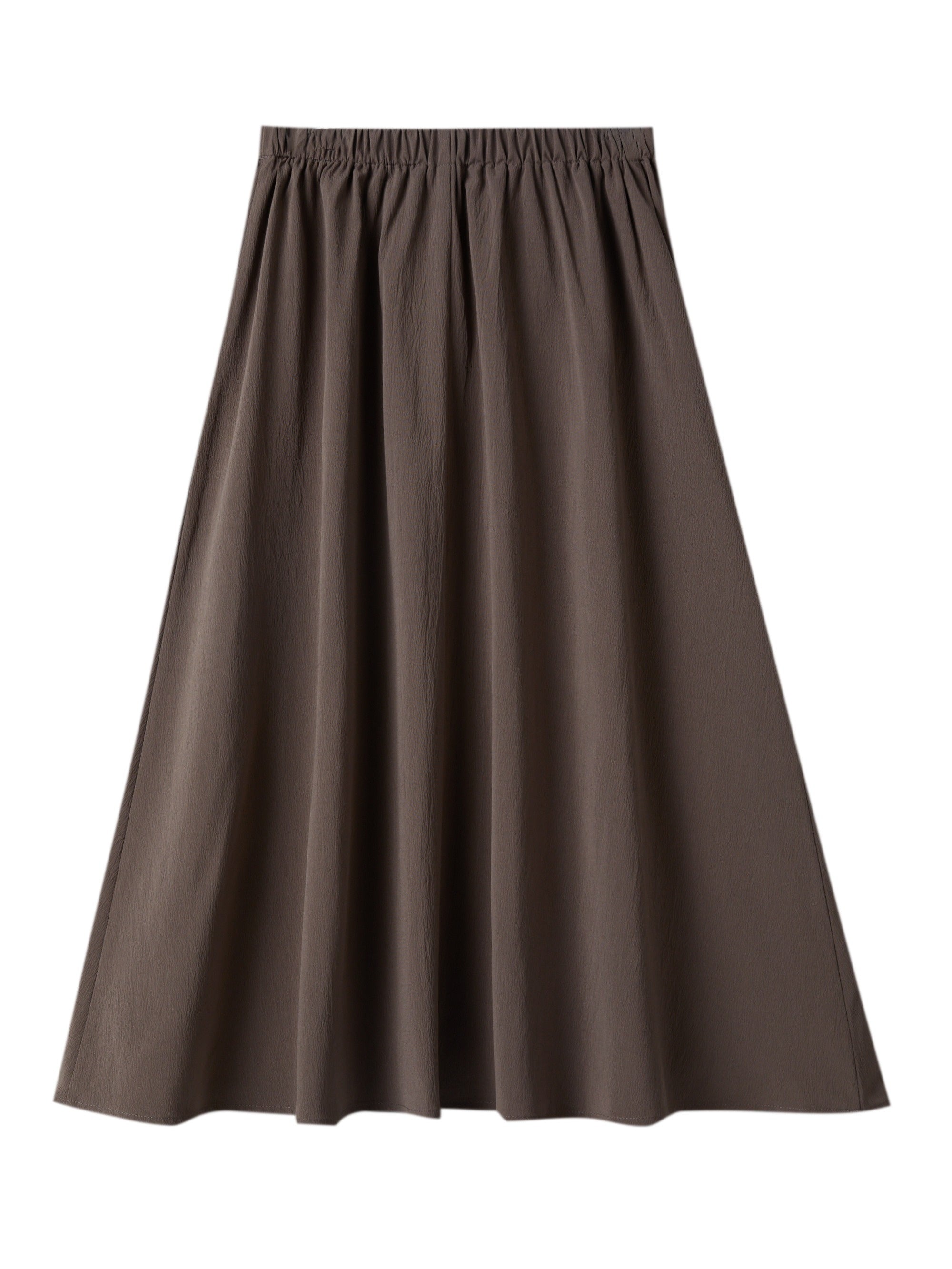 Solid Elastic Waist Swing Skirt For Women