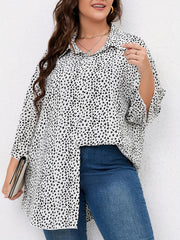 Leopard Print Button Up Long Sleeve Blouse