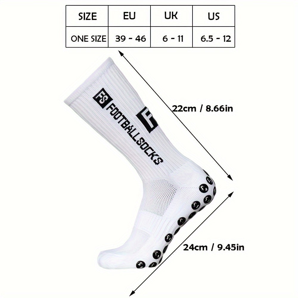 6 pairs Non slip Football Socks With Grip Pads Breathable