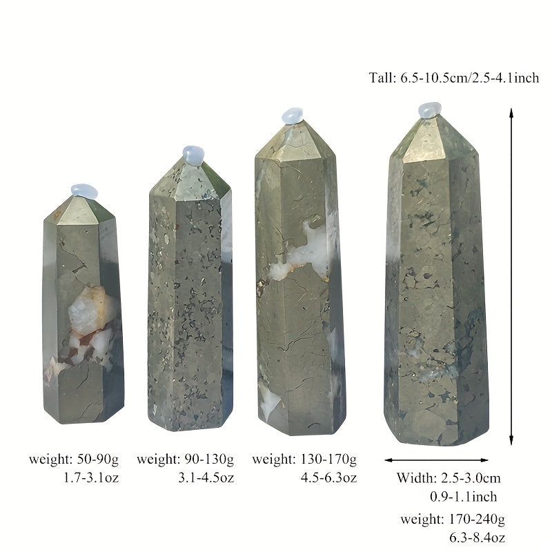 Natural Crystal Pyrite Healing Point Wand Home Decoration