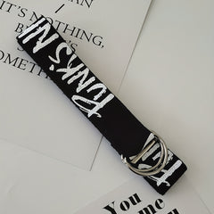 Men's Canvas Pants Belt with Double Ring Buckle