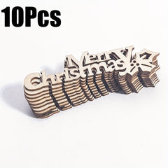 10pcs Merry Christmas Hanging Ornaments Wooden Letter Crafts DIY Home Decor Xmas