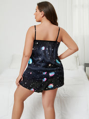 Galaxy Print Cami Top & Shorts Loungewear Set