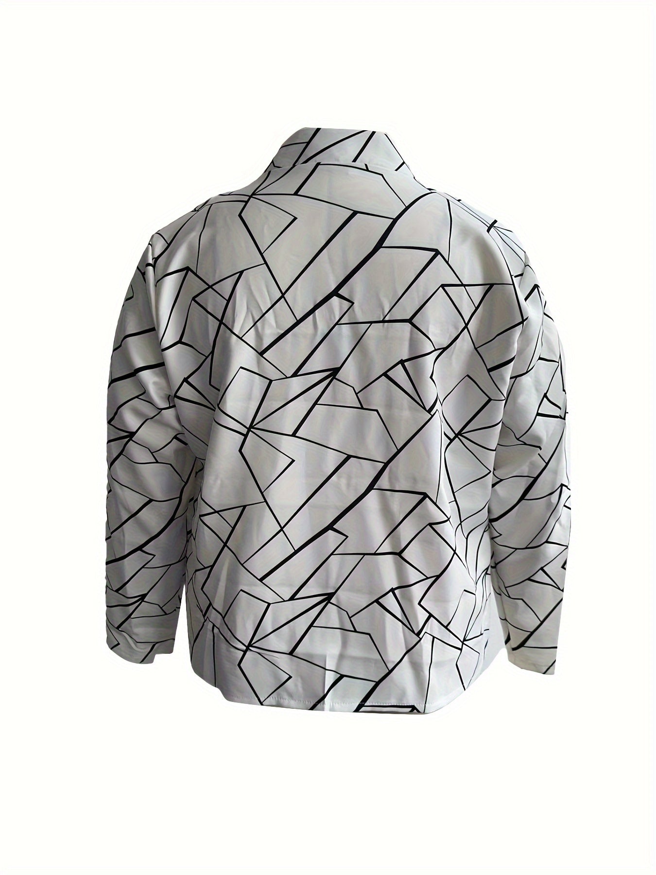 Geometric Print Open Front Blazer