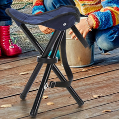 4pcs Mini Camping Folding Stool Portable Tripod Stool For Travel Fishing Hiking