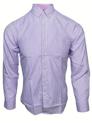 Plaid Print Men's Casual Button Up Shirt With Chest Pocket